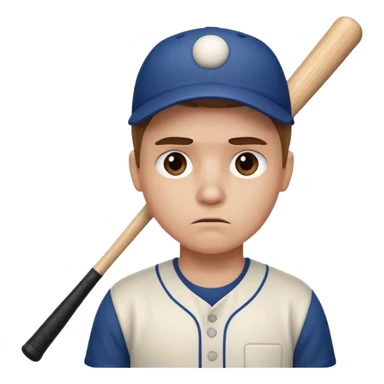 Sad face with baseball bat sticker