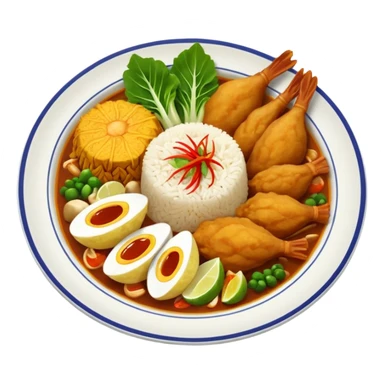 Nasi + Kuah tomyam + Ayam goreng + Sup sayur sticker