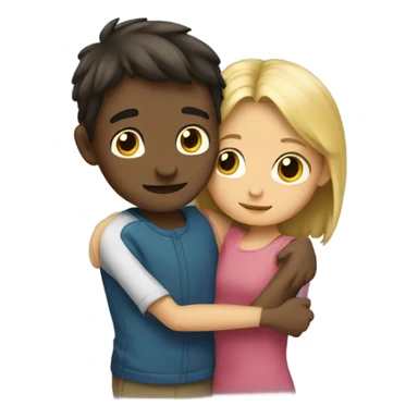 Boy and girl hugging  sticker