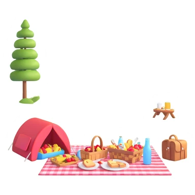 picnic by a peaceful lake sticker