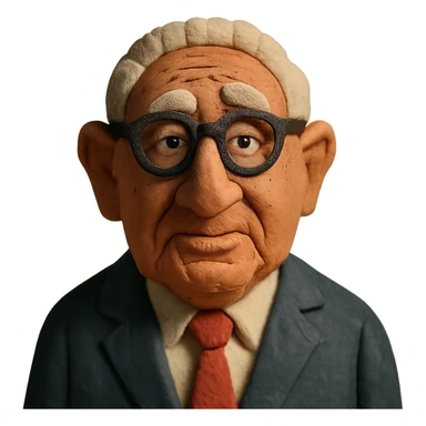 claymation style portrait of Henry Kissinger sticker