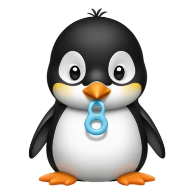 penguin with a diaper and pacifier sticker