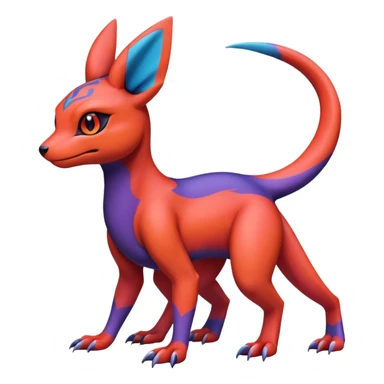 Cute Exotic Colorful Guilmon-Salandit-Umbreon-Fakémon-hybrid-creature (full body)  sticker
