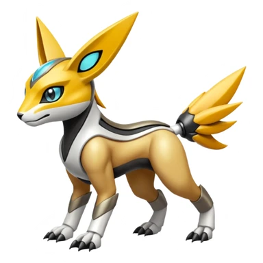 Meloetta-Renamon-Wargreymon-Protogen-Pokémon-Digimon-Fakémon-fusion-hybrid-creature sticker
