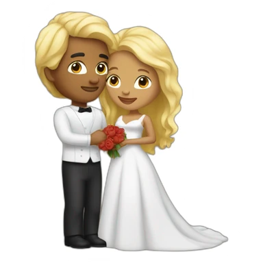 marriage of an embraced mulatto woman and her blonde husband sticker