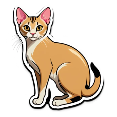 Oriental cat sticker