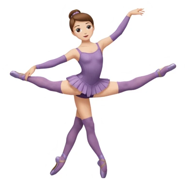 Ballet dancer in over the knee socks, leotard and brown hair sticker