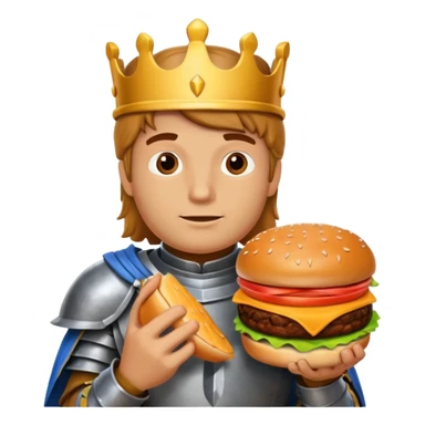Knight eating a burger  sticker