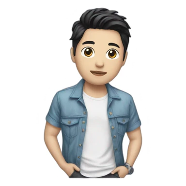 jackson wang with shirt sticker