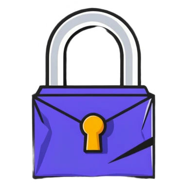 Lock made of paper, origami-style padlock sticker