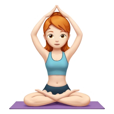 Ginger girl doing a namastay yoga pose  sticker