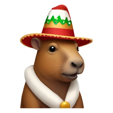 Capibara con un sombrero de Navidad  sticker