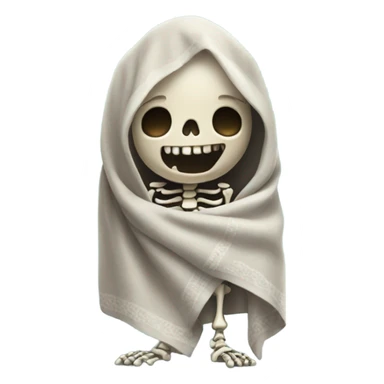 cute skeleton with blanket  sticker