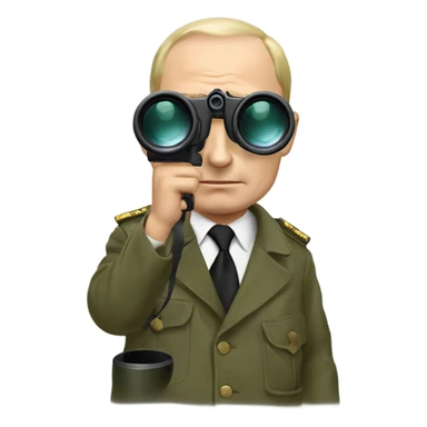 Putin with binoculars sticker