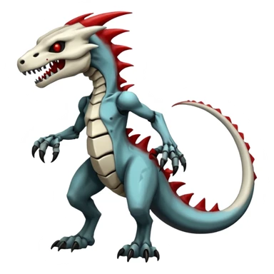 Shiny White Evil Glowing Eldritch Skeletal Creepy Edgy Badass Cool Marowak-Salandit-Duskull-Darkdramon-fusion with bloody red markings sticker