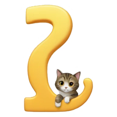 cat climbing on top of a giant number 7 sticker