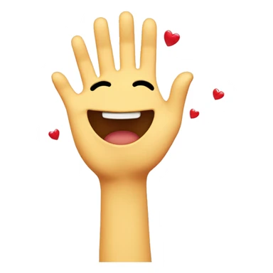 Emoji face with hearts and hands  sticker