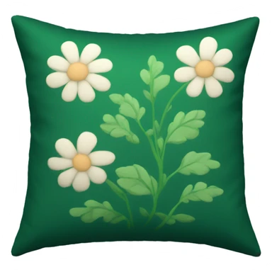 Dark green pillow  with flower motive  sticker