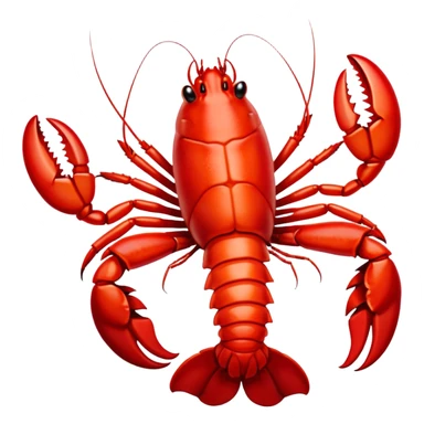 bright red lobster with big claws sticker