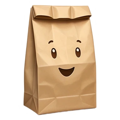 Brown Self-Standing Paper Lunch Bags  sticker