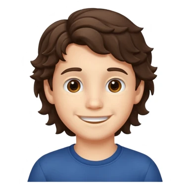 brunette wavy hair  boy 6 years old sticker