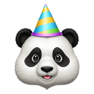 Panda with party hat sticker
