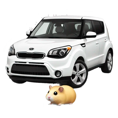 hamster in a white kia soul sticker