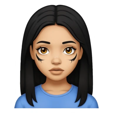 Lightskin girl with black hair and a scar on her face sticker