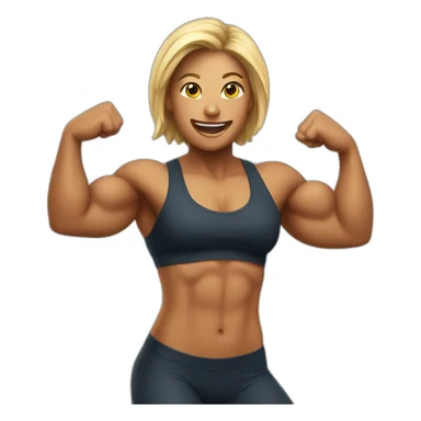 Gigached posing for fitness competition sticker