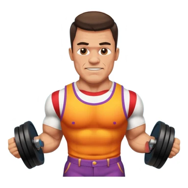 Strongman with Weights in circus sticker