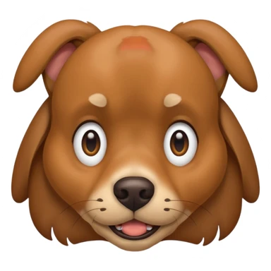 the dog sits with a scared face sticker