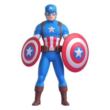 Captain America superhero with shield sticker