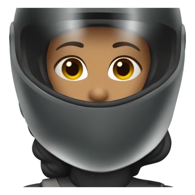 a woman in a racing full-face helmet sticker