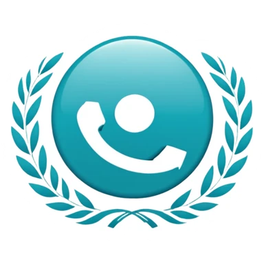 Un logo animado de un círculo color Turquesa y letras blancas con las siglas NHD sticker