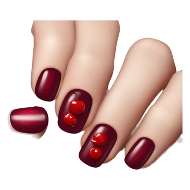 Cherry nail varnish on fingers sticker
