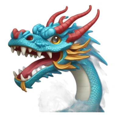 blue chinese dragon sticker