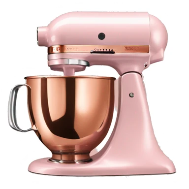 Realistic pastel pink and metallic copper kitchenaid mixer. sticker