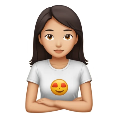 asian women wearing t shirt lying down on a beach sticker