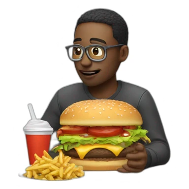 programmer eat a fastfood sticker