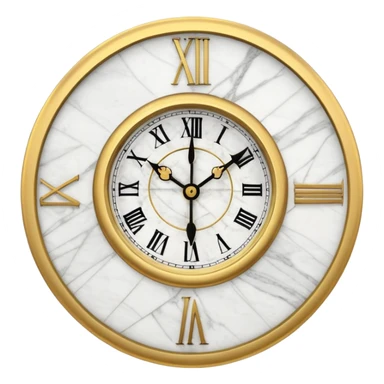 White marble with gold stone Clock sticker