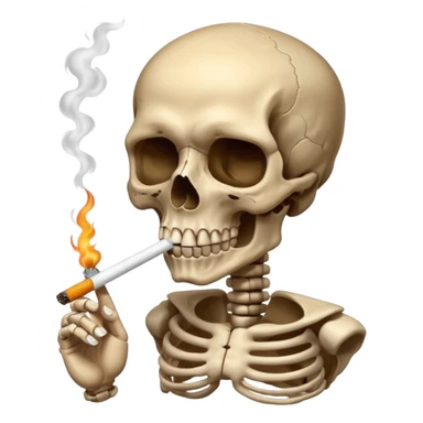 Skull smoking sticker