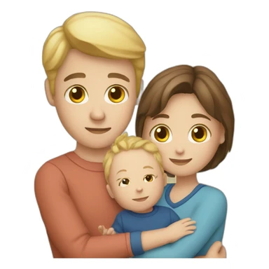 White couple with baby boy sticker
