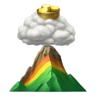 Mountain with pot of gold on top sticker