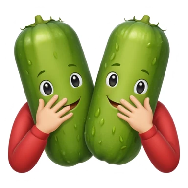 Two pickles with hands holding hands together  sticker