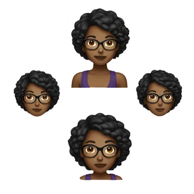 short hair black girl with glasses sticker