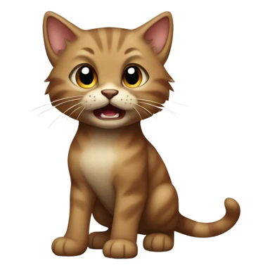 brownt angry hissing kitten sticker