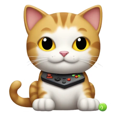 Cat playing a video game sticker
