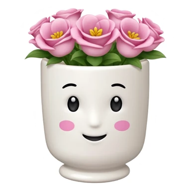 vaso branco com laço rosa sem flores sticker