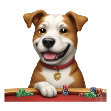 Dog playing poker sticker