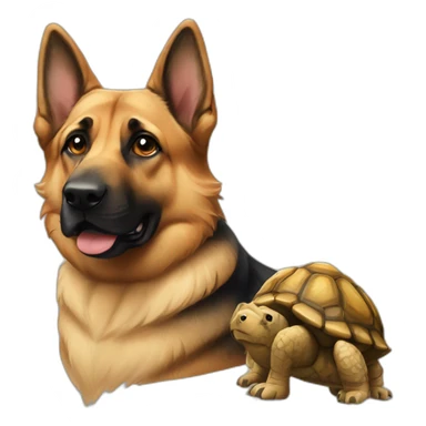 german sheperd and tortoise sticker